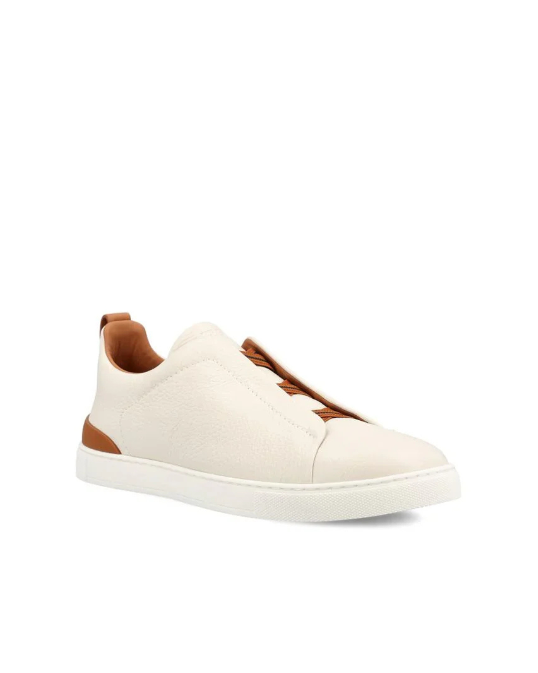 Sneakers Trible — White / Cognac Trim