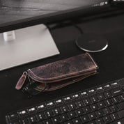 Leather Glasses Pouch Leo